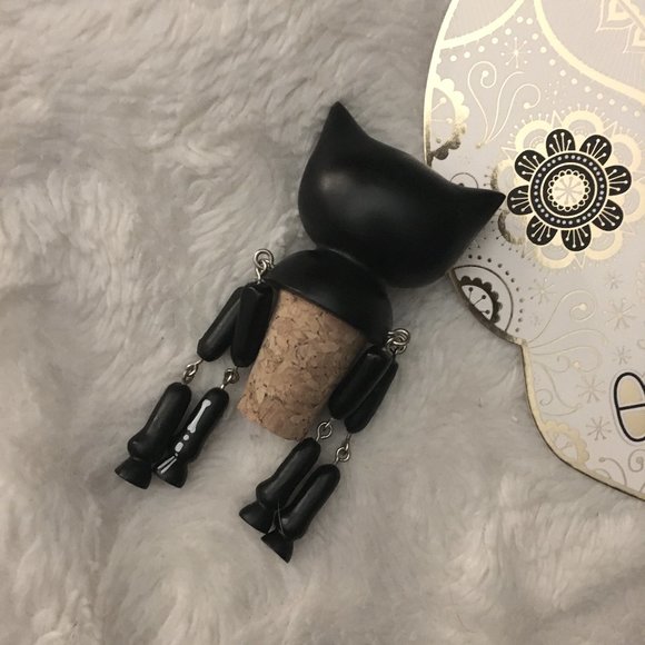 Day of the Dead Halloween Kitty Cat Potion Bottle Stopper - Picture 4 of 5